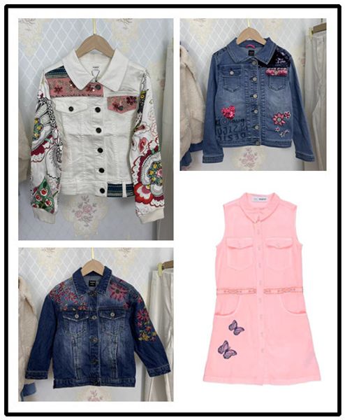 

womens jackets foreign trade original single spanish heavy industry embroidery girls denim coat micro flaws 230726, Black;brown