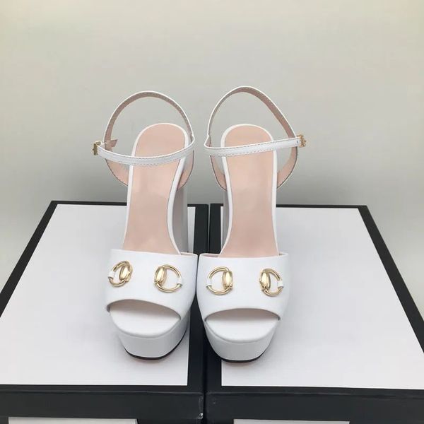 

high heeled sandals classics womens heels buckle patent leather heeled ankle wrap shoe platform luxury designers heels 130mm thick heel qual, Black
