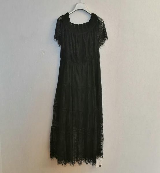 

european station 2021 summer new lace hollow splicing needle woven one word leader shoulder6321879, Black;gray