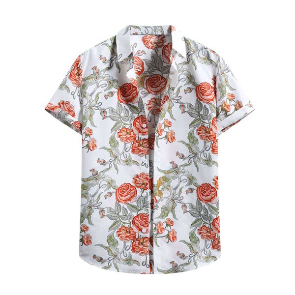 

mens casual shirts hawaiian short sleeve printed shirt summer oversized breathable luxury elegant social vintage gothic clothes 230726, White;black
