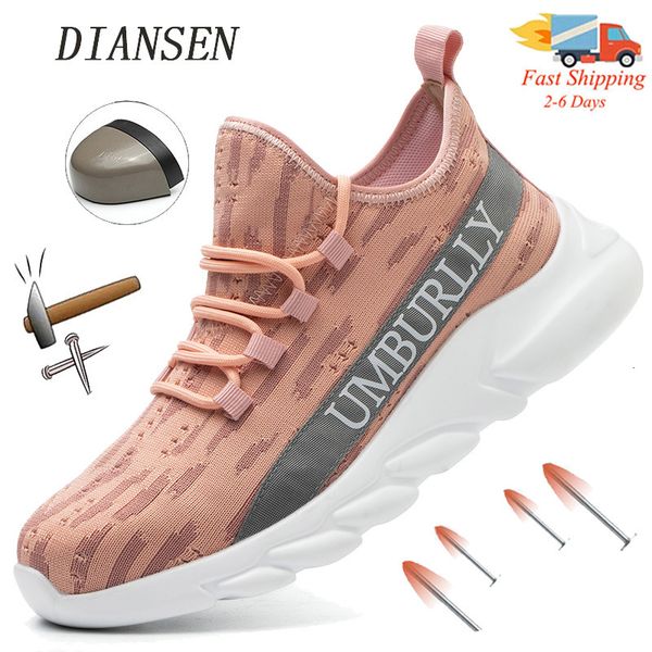 

dress shoes women safety slip resistant work boots lightweight breathable steel sneaker 230725, Black