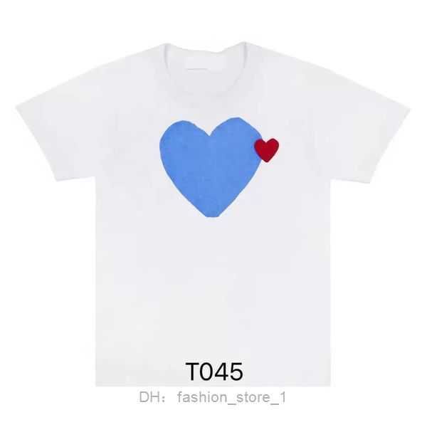 

t-shirts summer cdgs mens play t shirt short sleeve womens des badge garcons embroidery heart red love 9 cvft, White;black