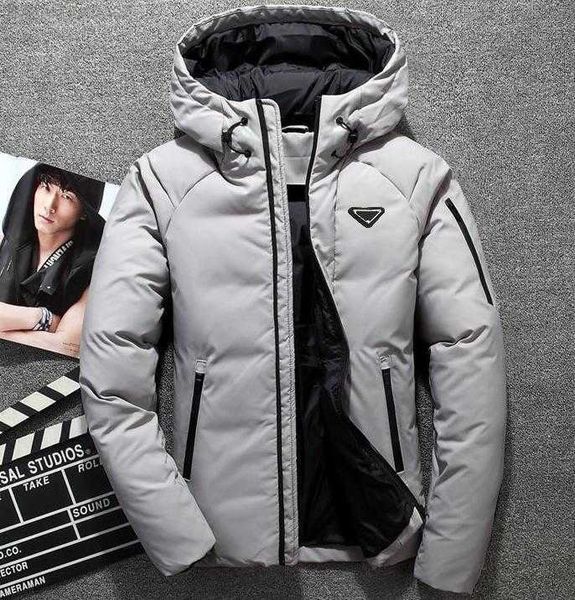 

white duck downjackets fashion casual hooded down jacket thickened warm outdoor sports down jacketouterwear parkas, Black