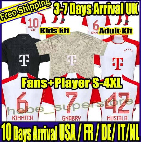 

s-4xl 2023 2024 soccer jerseys sane 22 23 24 football shirt goretzka gnabry camisa de futebol oktoberfest men kids kits goretzka fans player, Black;yellow