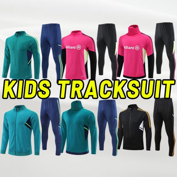 

child kids tracksuit jacket 2022 2023 uventus soccer tracksuits di maria vlahovic kean pogba chiesa mckennie locatelli jerseys 22 23 juve lo, Black
