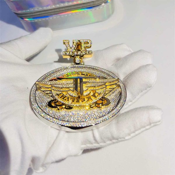 

pop design 2023 hip hop style necklace custom gold digital pendant, Silver