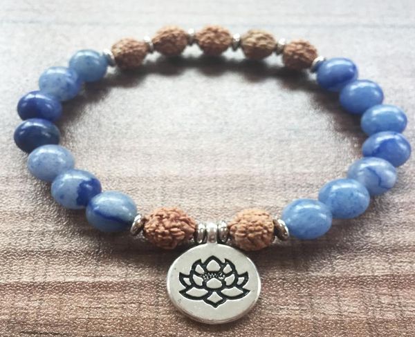 

charm bracelet blue aventurine bracelets bodie bracelets lotus pendant bracelet women yoga beads mala beads9500796, Black
