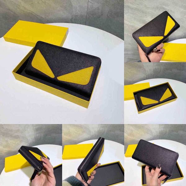 

female designer wallets multiple card slots cowhide purse men women little monster holder wallet crossbody male purses 220905, Red;black