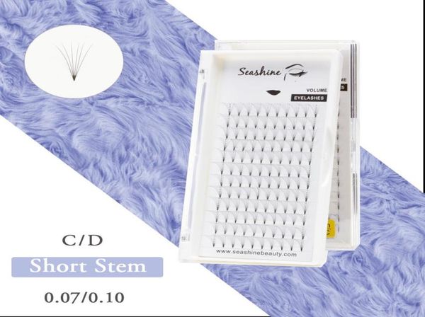 

seashine eyelashes 007010 thickness prefanned 3d short stem russia volume lashes eyelash extension 100 hand made1448308