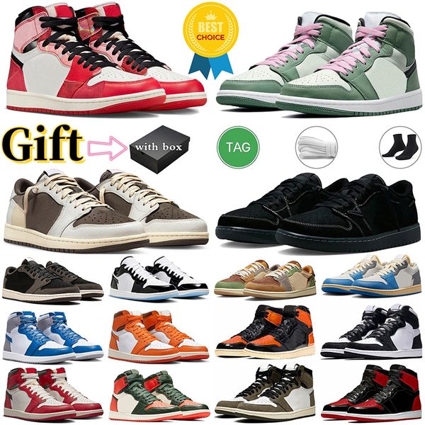 

with box jumpman 1 high basketball shoes 1s dutch green solefly lost found reverse mocha unc sail black phantom obsidian men women sneakers