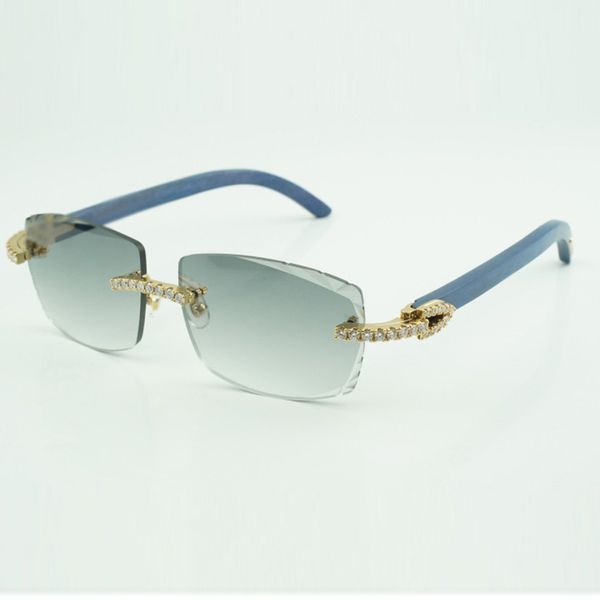 

new moissanite diamond luxury fashion wooden sunglasses 3524015 natural blue wooden sunglasses carved lenses of shipping, White;black