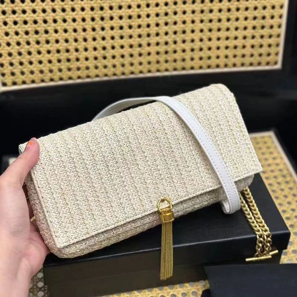 

designer bags luxury lafite grass straw handbag tassel chain bag designer flap envelope bags women shoulder bags fashion crossbody handbags
