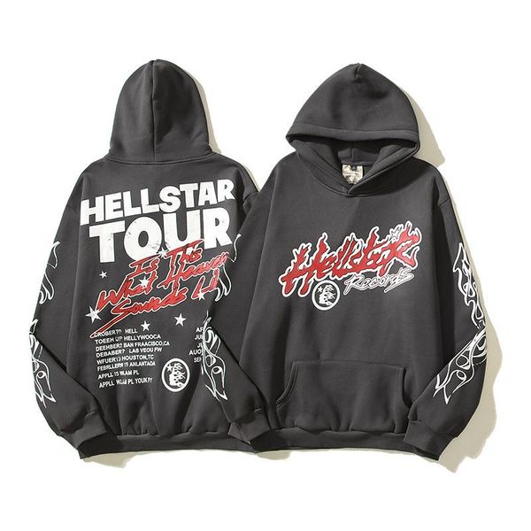 

mens designers hoodies men's hoodie spiderweb europe america fashion tide hellstar hip-hop street 55555 spider men hoodie long sleeve, Black