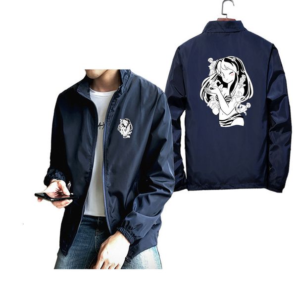 

mens jackets urusei yatsura lum jacket men spring autumn fashion anime long sleeve casual windbreaker coat male oversized harajuku clothing, Black;brown