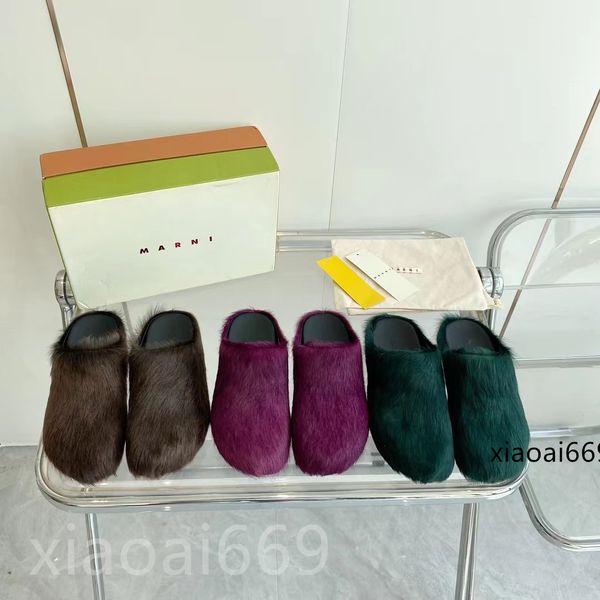

horsehair slippers inside genuine leather women's marni jane designer classic low leather wool lacing thick bottom heightening shoes 35