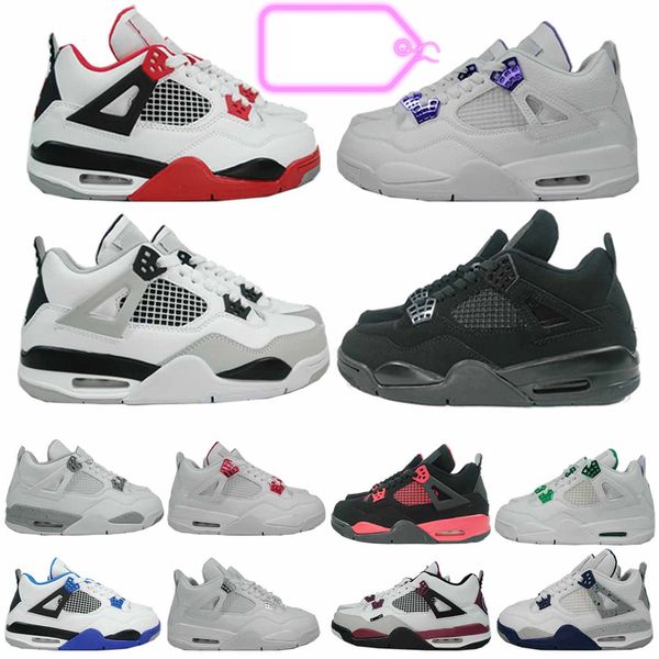 

4k3c jumpman iv basketball shoes fire red university blue military black cat sail cement hyper royal motorsport white cement lightning men w