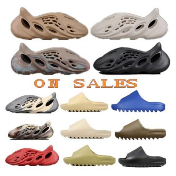 

eur46 designed foam sliders foam runner slippers sand grey mineral blue vermillion sulfur brown blue runner fr women men size 36-46 summer b, Black