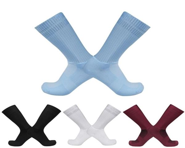 

summer aero bike team cycling socks silica gel non slip breathable pro racing sports men women calcetines ciclismo 2205184609920, Black