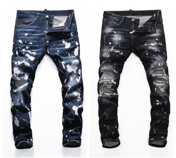 

mens jeans distressed motorcycle biker jean rock skinny slim r266m9629146, Blue