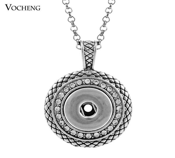 

noosa ginger snap necklace button pendants with crystal jewelry interchangeable jewerly with stainless steel chain nn0327204534, Silver
