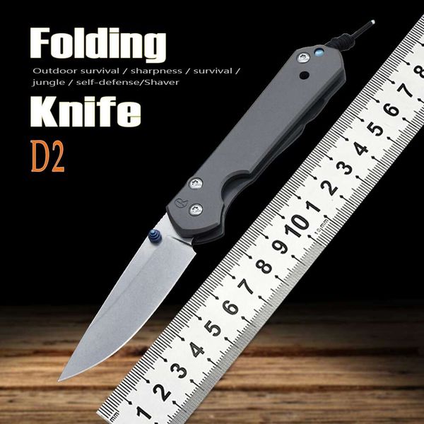 

accessories new tacticald2 steel chris reeve cr titanium handle outdoor folding knife high hardness hunting camping tactics practical edc to, Silver