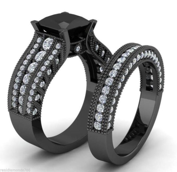 

size5678910 victoria weick vjewelry 14kt black gold filledblack sapphire zirconia gold women wedding engagement bridal ring s488851011810, Golden;silver