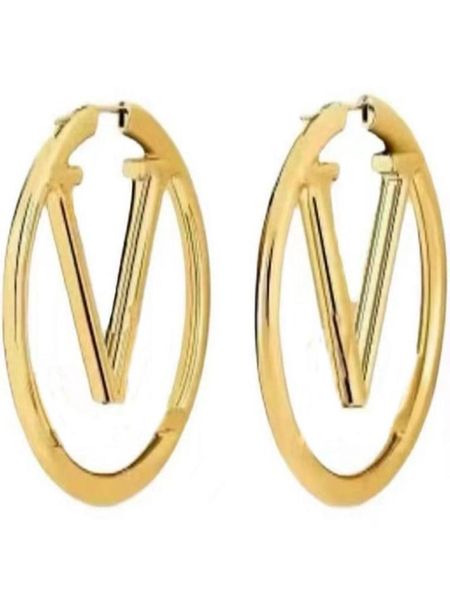 

fashion 3cm gold hoop designer earrings for lady women party wedding lovers gift engagement jewelry for bride 40jl h14749723, Golden;silver
