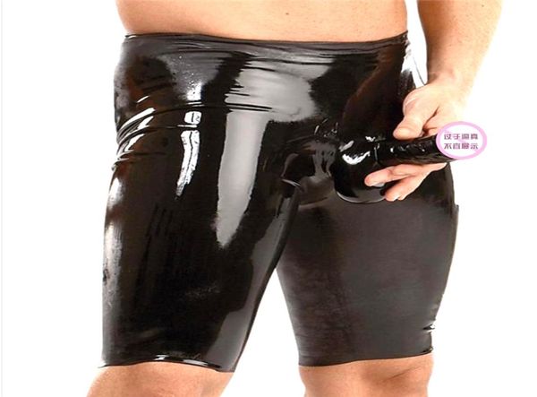 

plus size lingerie man exotic pants underwear latex pu men leather club wear catsuit mens bodysuits2663975, Red;black