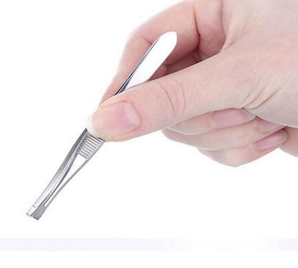 

stainless steel eyebrow tweezers hair removal clip beauty tool silver9575525, Black