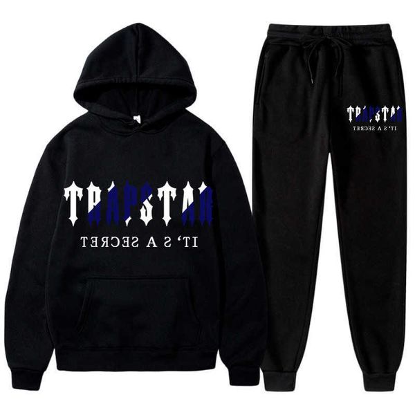 

spring and autumn fashion new men's splice set casual couple trapstar, Black
