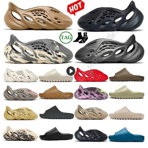 

eur46 foam runners designer slippers men woman mx carbon vermillion mineral blue onyx pure sandals slide slipper ochre runr bone resin clog, Black