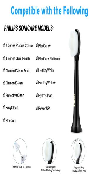 

replacement toothbrush heads upgraded quality and compatible with all philips sonicare screwon electric toothbrushes 10 pack3016917
