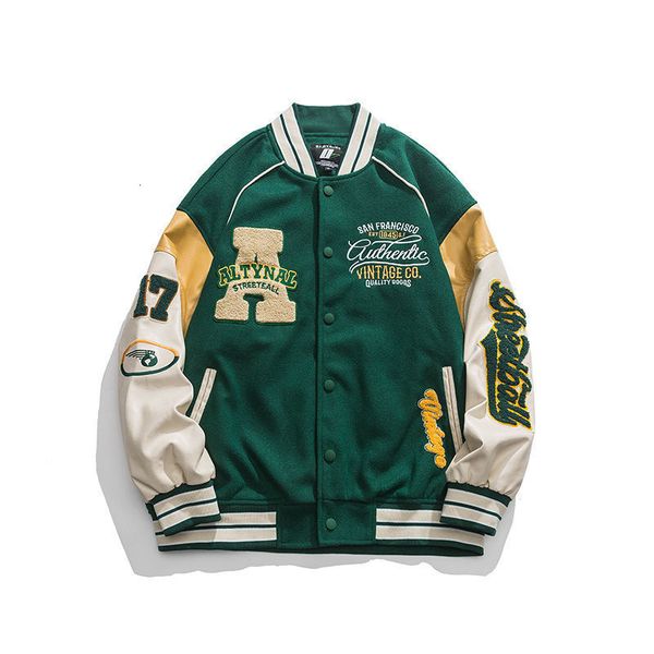 

mens jackets american letter shape embroidered baseball uniform autumn couple bf jacket mens street loose longsleeved hooded men 230725, Black;brown