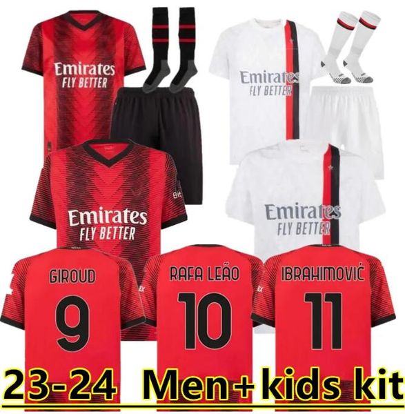 

23 24 giroud ibrahimovic soccer jerseys 2023 2024 third tonali rebic theo bennacer giroud r.leao rafa leao football shirts kjaer ac milans m, Black;yellow