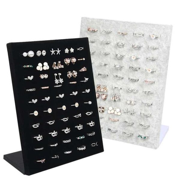 

velvet ring display holder stand for store 50 seat for rings storage jewelry display wall jewellry organizer rack 2111105724670, Black