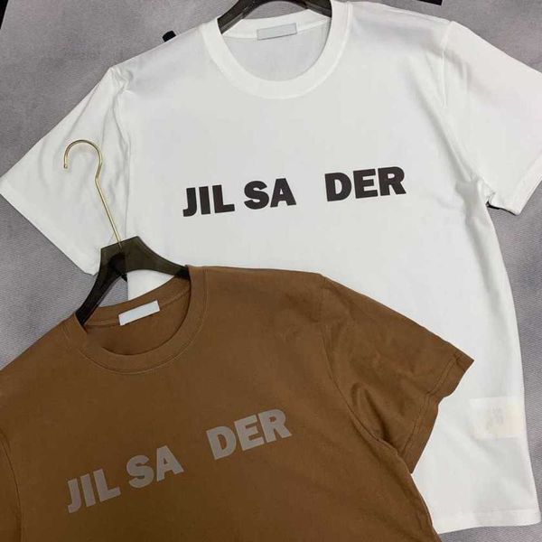 

jil minimalist style t shirt mens designer fashion tees loose sander lettering cotton short sleeved casual shirts for men and women, White;black