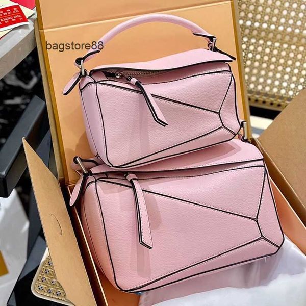 

lowe bag capacity loewc designer bags girl spain 2023 purse splice line geometric lychee pattern puzzle large fashion leather shoulder handb