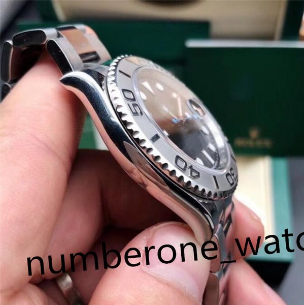 

with box paper mens watches sapphire 116622 40mm gray dial mechanical big magnifier calendar silver stainless steel bracelet luxury watch wa, Slivery;brown