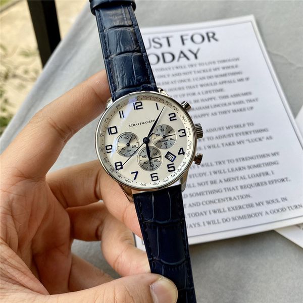 

2023 diameter 41mm iwcs designer mens fashion casual waterproof watches men quartz stainless steel watch leather band kk017, Slivery;golden