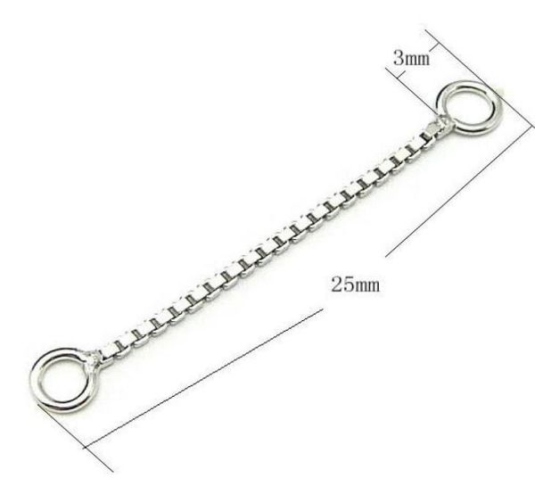 

20pcslot 925 sterling silver earring box chains findings components for diy jewelry gift craft 08x25mm wp1257046074