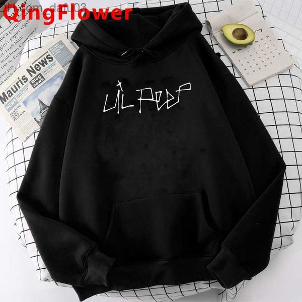 

women's hoodies sweatshirts lil peep women's hoodie 2021 harajuku women's hoodie z230726, Black