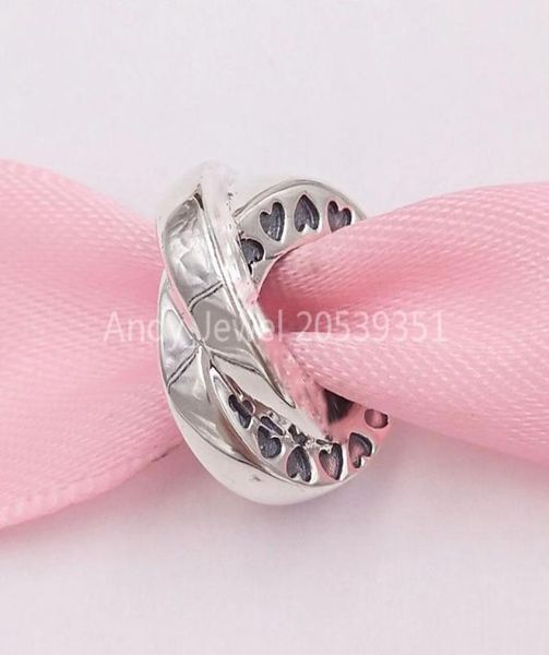 

andy jewel jewelry authentic 925 sterling silver beads p logo & heart bands spacer charms fits european style bracelets & necklace 799035947, Black