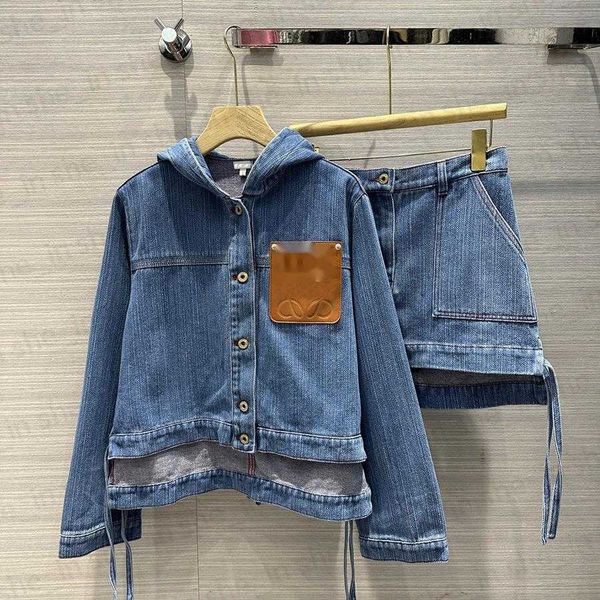 

designer womens tracksuit fashion denim jacket two piece set casual loose track suit classic letters tracksuits woman sweatsuit 23fw, Gray