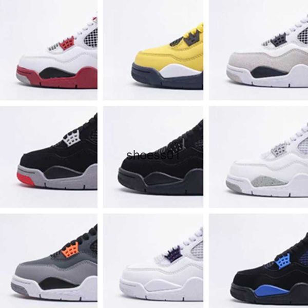 

jumpman 4 men basketball shoes retro 4s lava basketball shoes co branded shock absorbing air cushion shoes wear-resistant sports shoes, Black