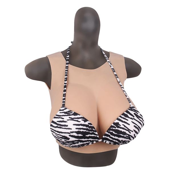 

silicone breast plates - fake breast form enhancers round collar for crossdressers transgender mastectomy cosplay bra