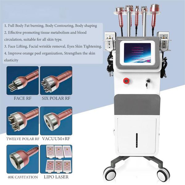

factory price 6 in 1 40k ultrasonic cavitation rf vacuum cavitation system lipo laser slimming machine cellulite reduction face lift rf inst