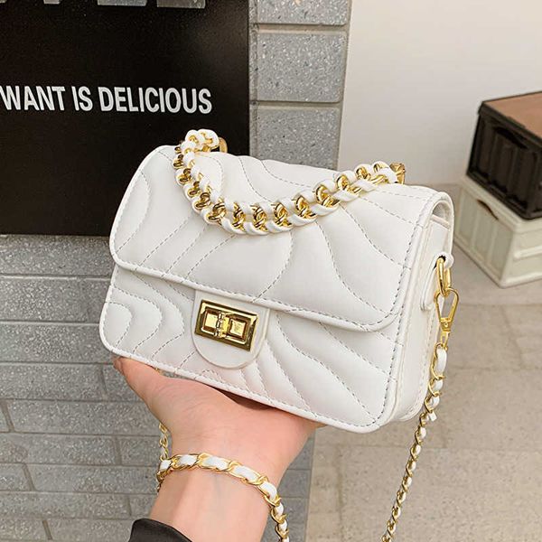 

ladies striped chain bag shoulder crossbody fashion small square bag 0802-23