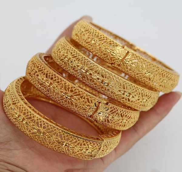 

bangle 4pcs ethiopian africa bangles for women bridal bracelet saudi arabic wedding jewelry middle east articles gold color4952276, Black