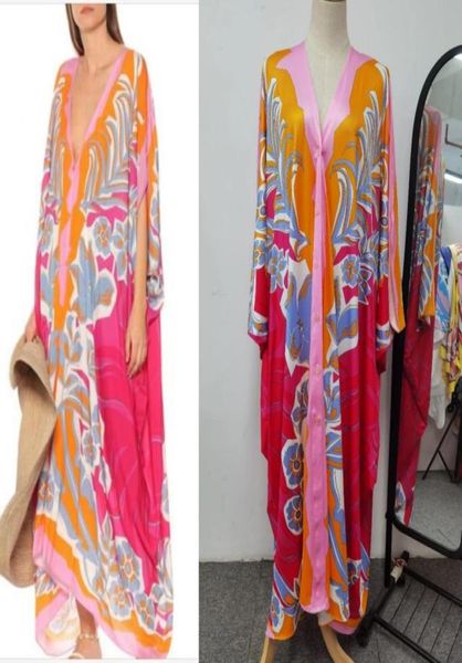 

european and american highquality loose dress with printed 34 sleeves17921439566016, Black