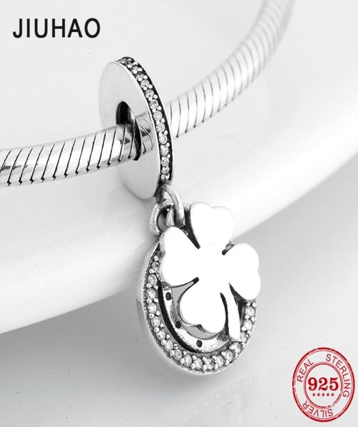 

new 100% 925 sterling silver lucky clover fashion fine pendants beads fit original charm bracelet jewelry making cj1911169411484, Bronze;silver
